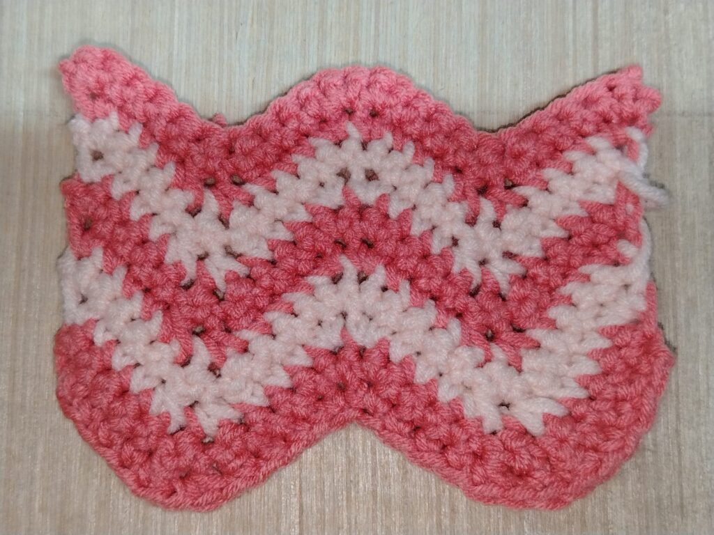 Crochet ripple stitch - a basic crochet stitch or swatch showing a textured wave pattern