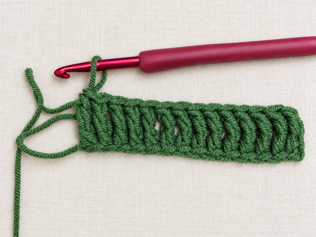 rows of treble crochet (tr) 