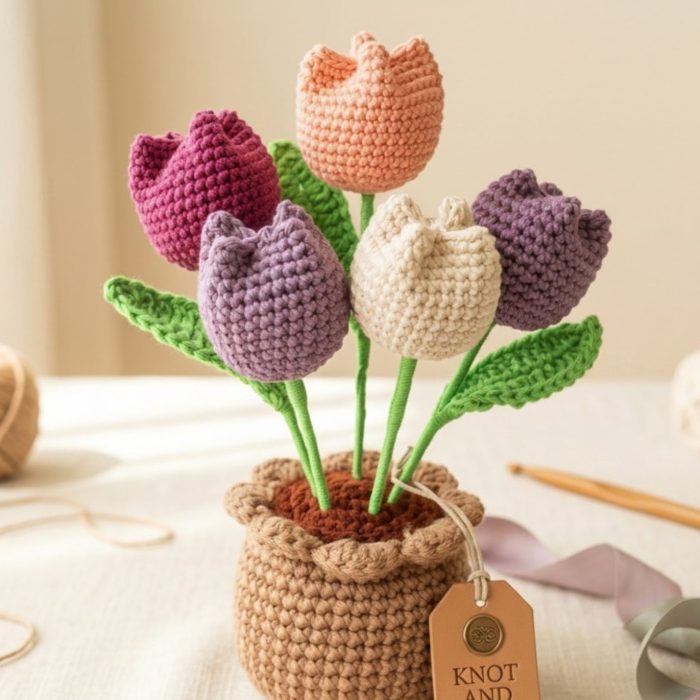 Crochet Tulip Pot